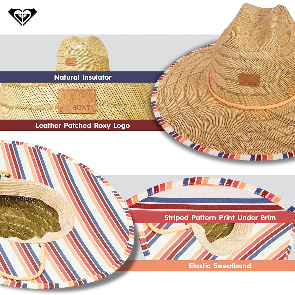 Roxy Women's Tomboy Straw Hat, Snow White Confiti Exc, Small